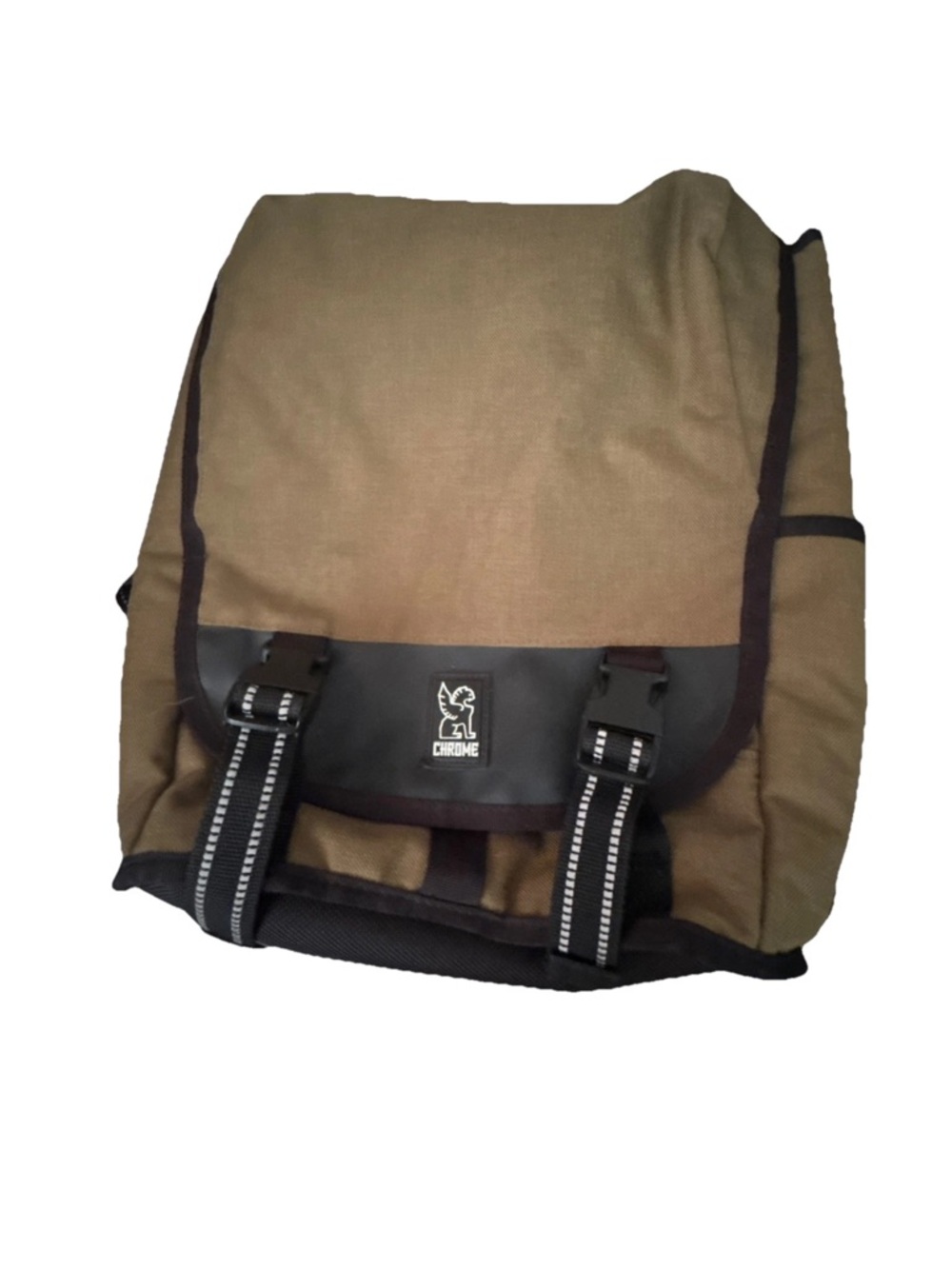 Chrome Industries Messenger Backpack Seatbelt Buckle Rolltop Laptop Bag Brown - Picture 6 of 6
